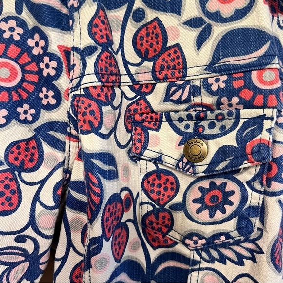 Boden Denim Jacket with Strawberries and Floral, Size 18 - Picture 7 of 11